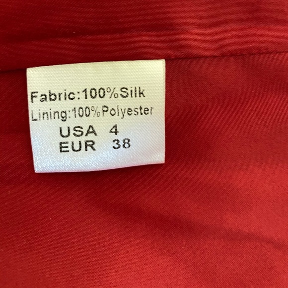 Juliette Longuet Red Silk Tie Front Shirt Dress 4 - Picture 5 of 5